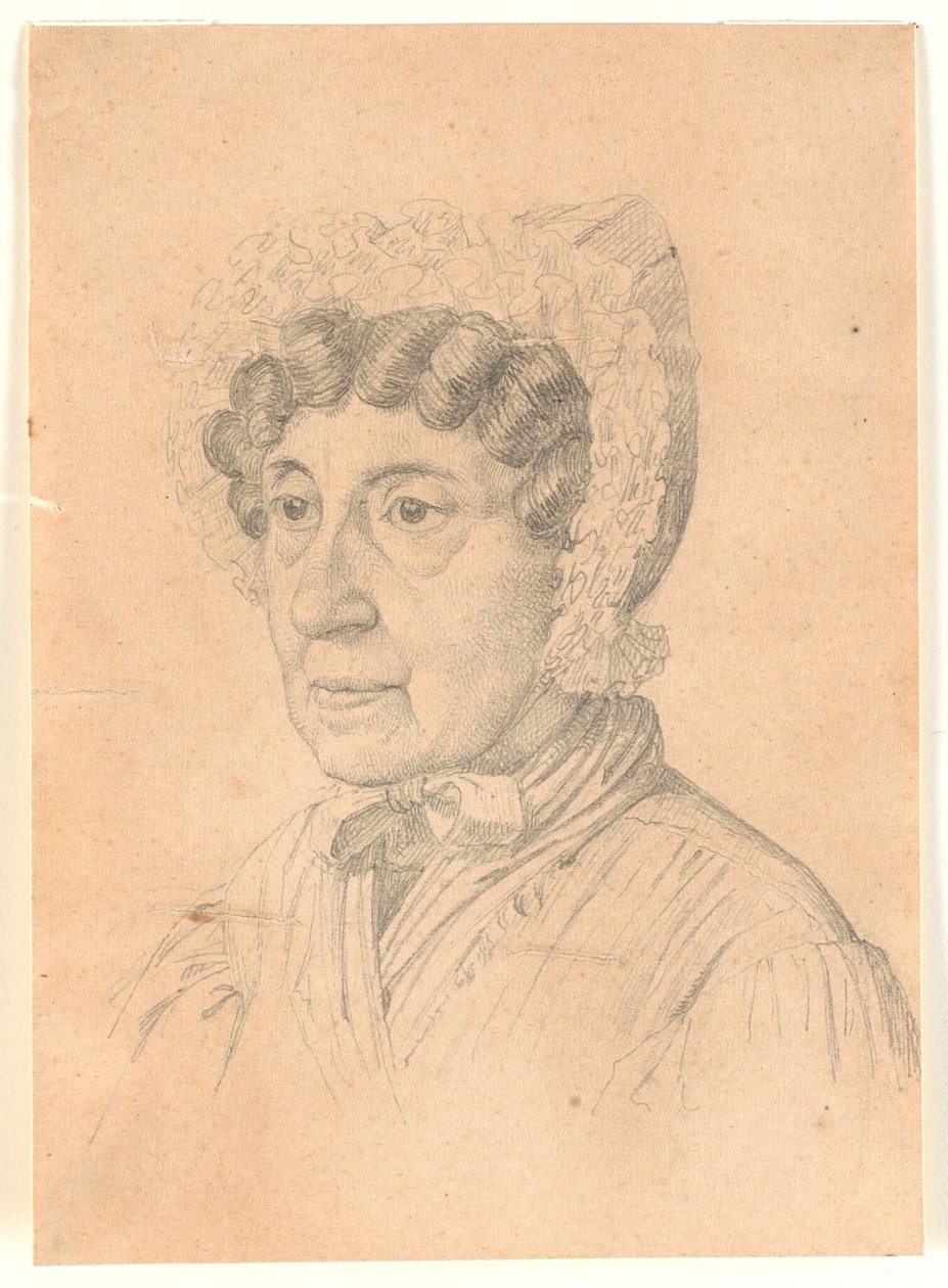 Portræt af ældre dame, muligvis konsul Bravos mor af H.W. Bissen