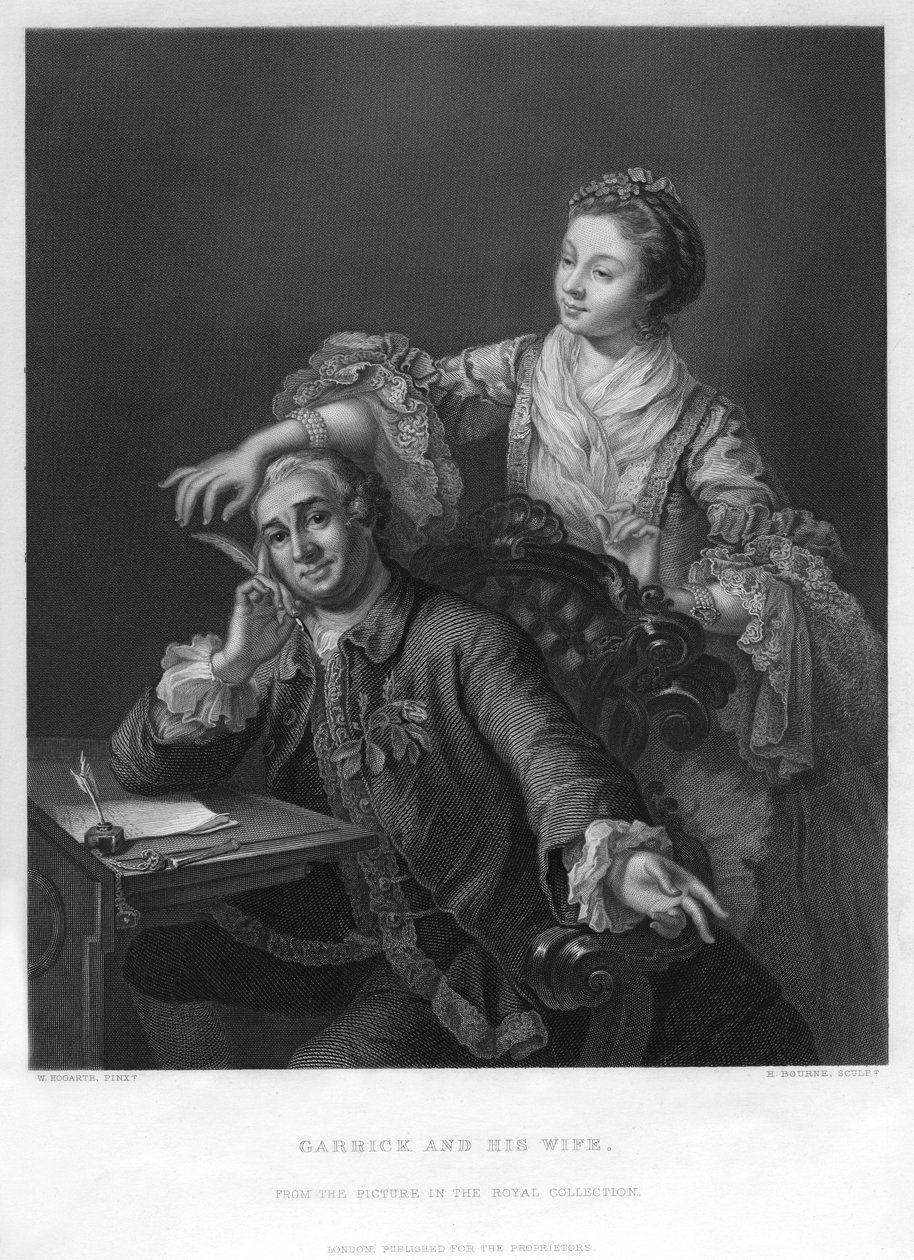 Garrick og hans kone, 1757 1800-tallet. af H. Bourne