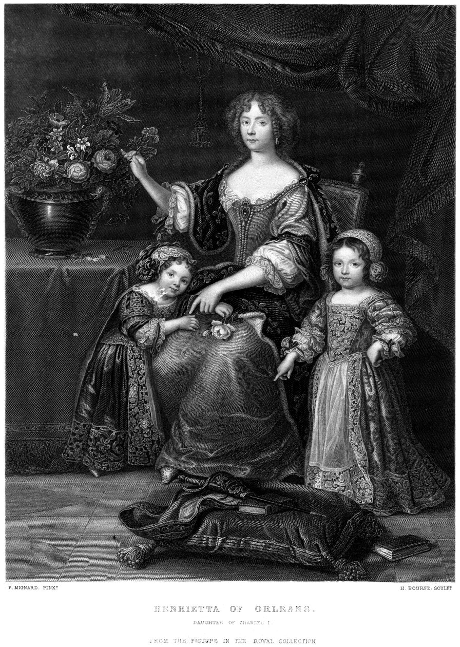 Henrietta af Orleans, datter af Charles I, 1800-tallet. af H. Bourne