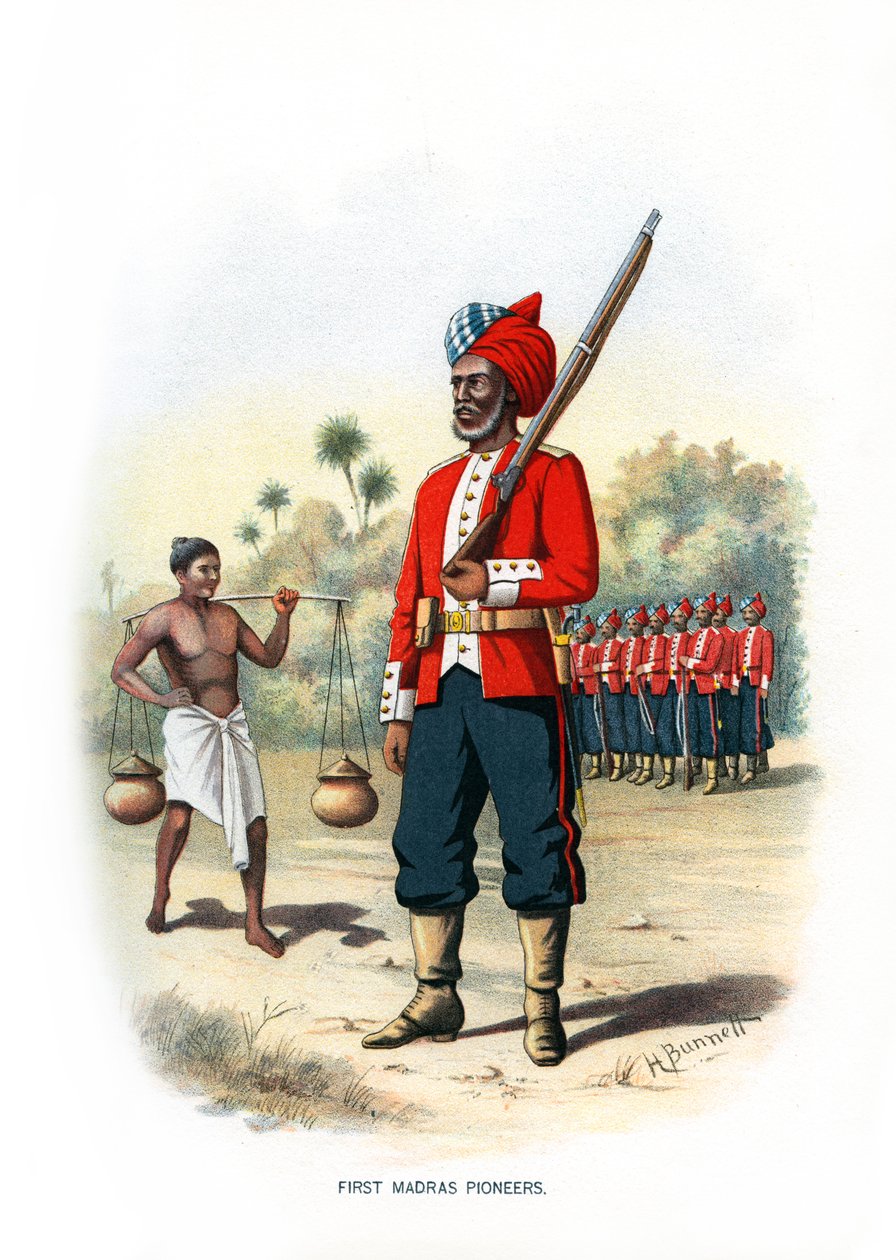 First Madras Pioneers, c1890. af H. Bunnett