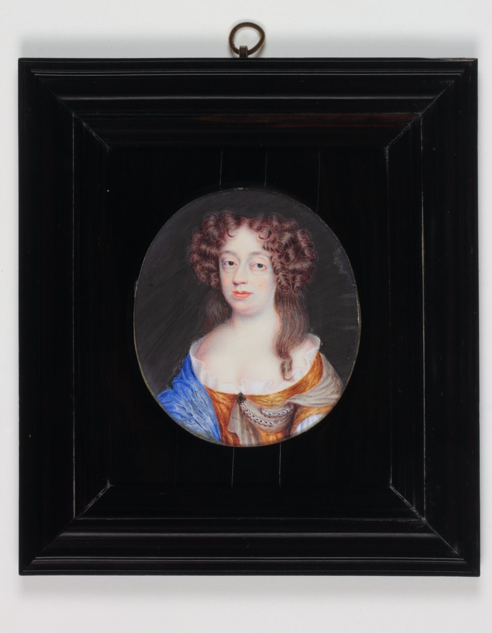Frances Pierrepont, hertuginde af Newcastle (akvarel på elfenben) af H. Byrne