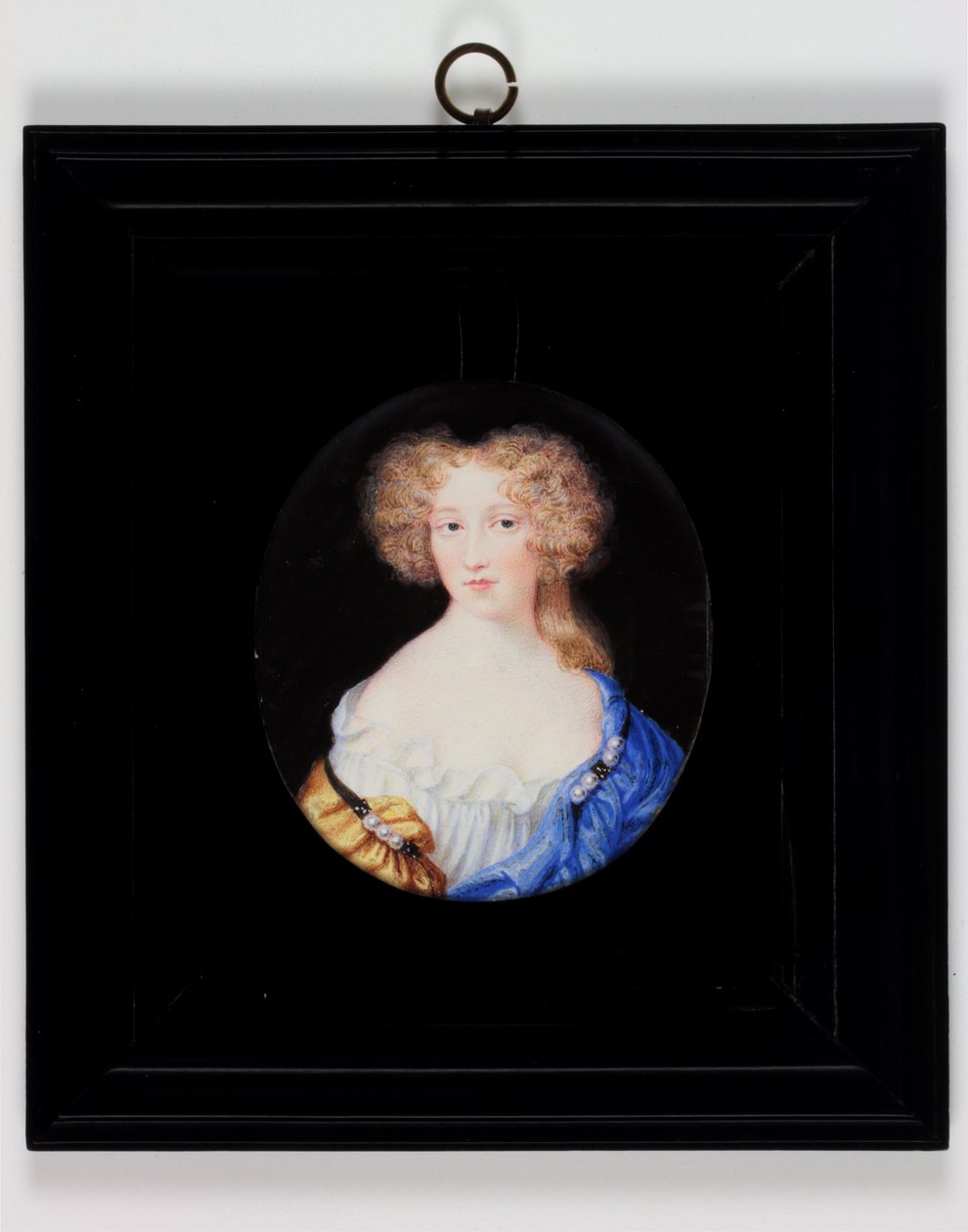 Lady Margaret Cavendish, bagefter hertuginde af Newcastle (akvarel på elfenben) af H. Byrne