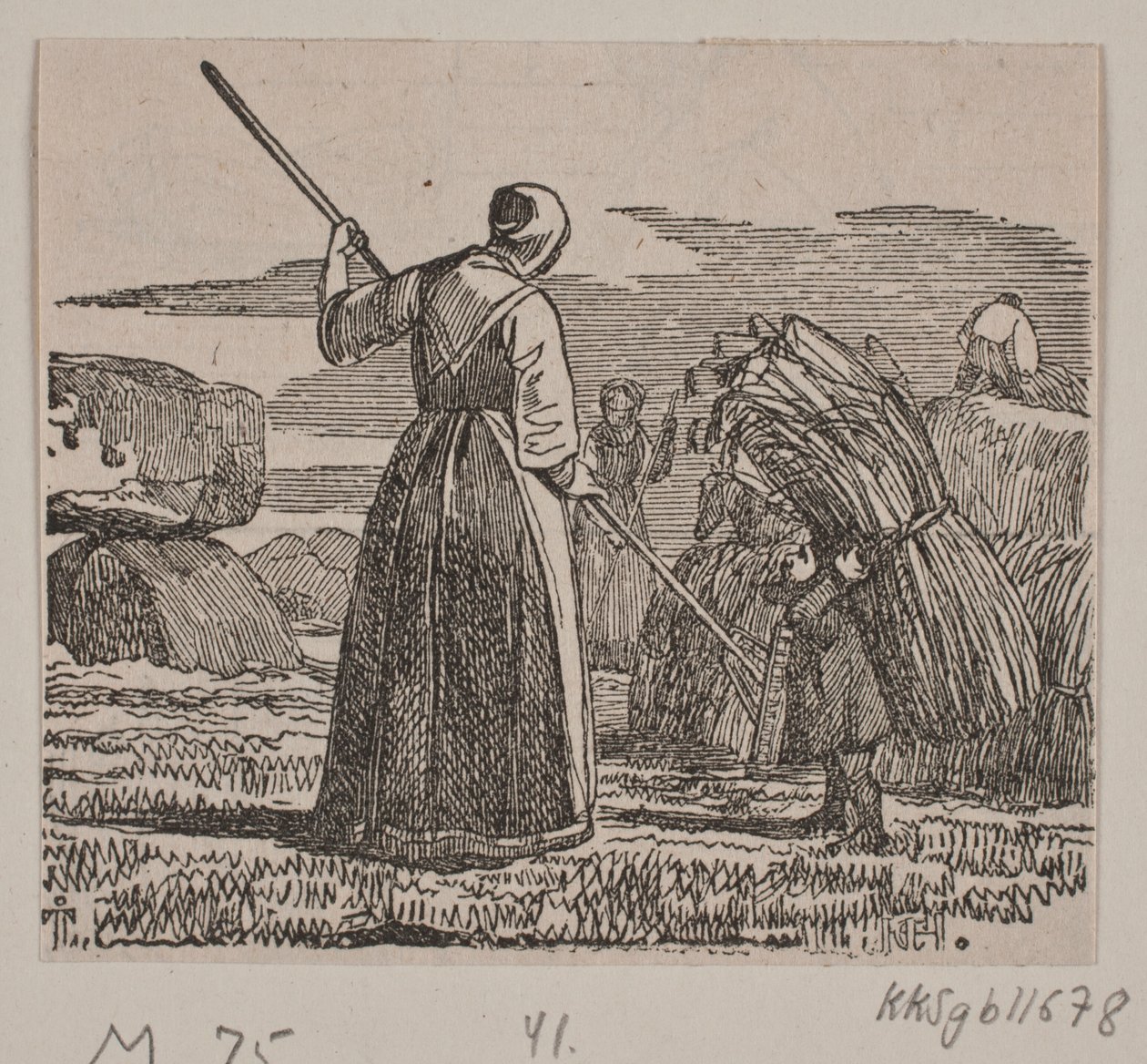 Illustration til "Gjordemoderen og Trolden" af H. C. Henneberg