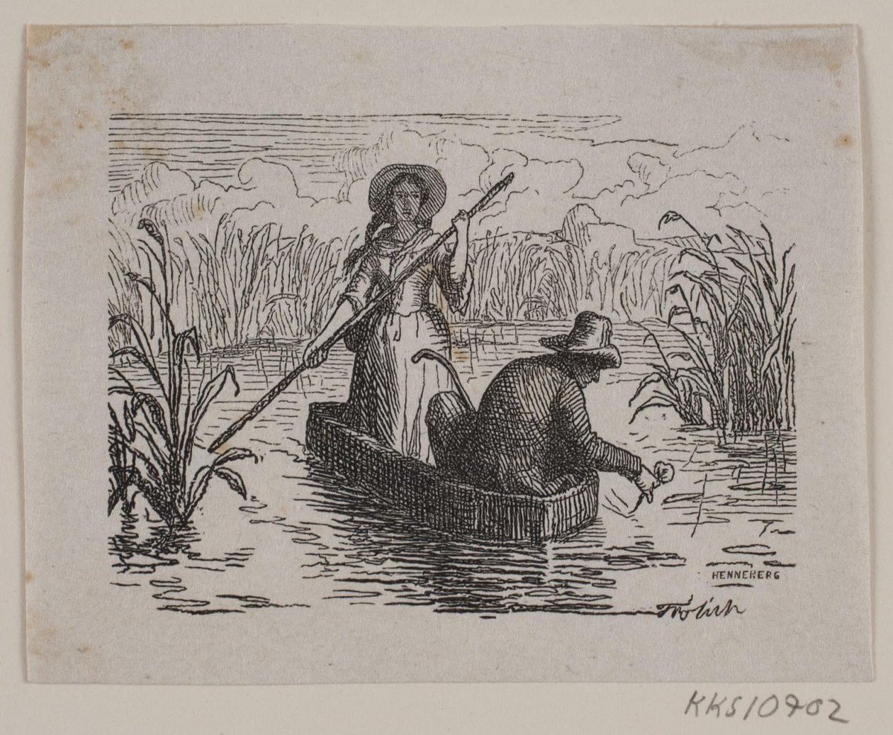 Illustration til T. A. Becker, "Ringen på Hastrup" af H. C. Henneberg