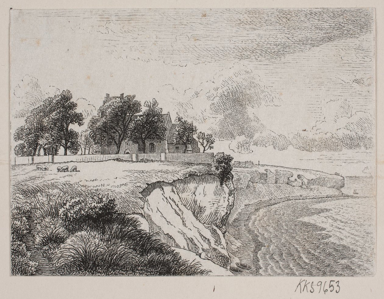 Stevns klint med Højerup Kirke af H. C. Henneberg