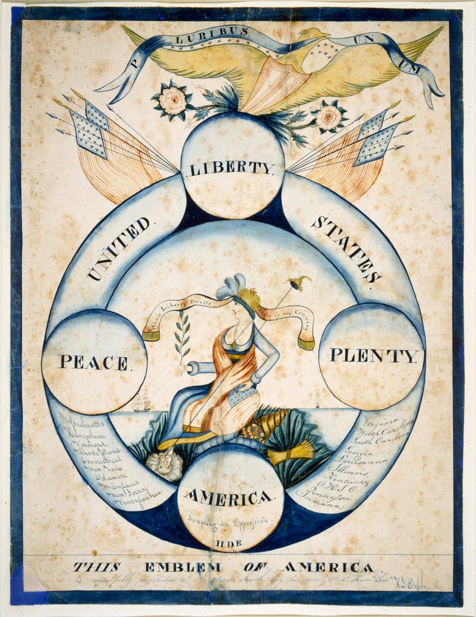 This Emblem of America, ca. 1818 (akvarel på papir) af H. D. Ersele
