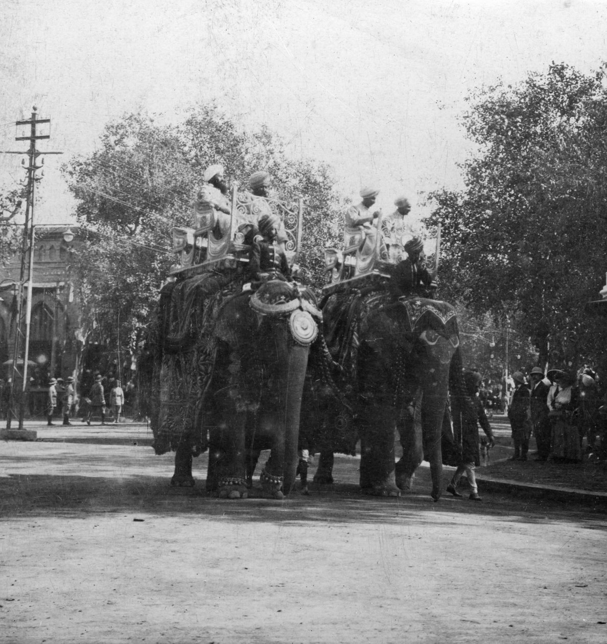 En Punjabi-prinsesse, der rider på en elefant i en procession, Delhi, Indien, 1900-tallet. af H. Hands and Son