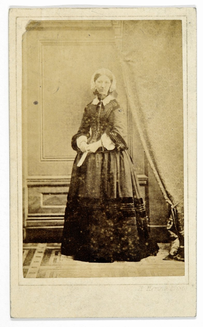 Carte-de-visite af Florence Nightingale, ca. 1858 (bw foto) af H. Hering