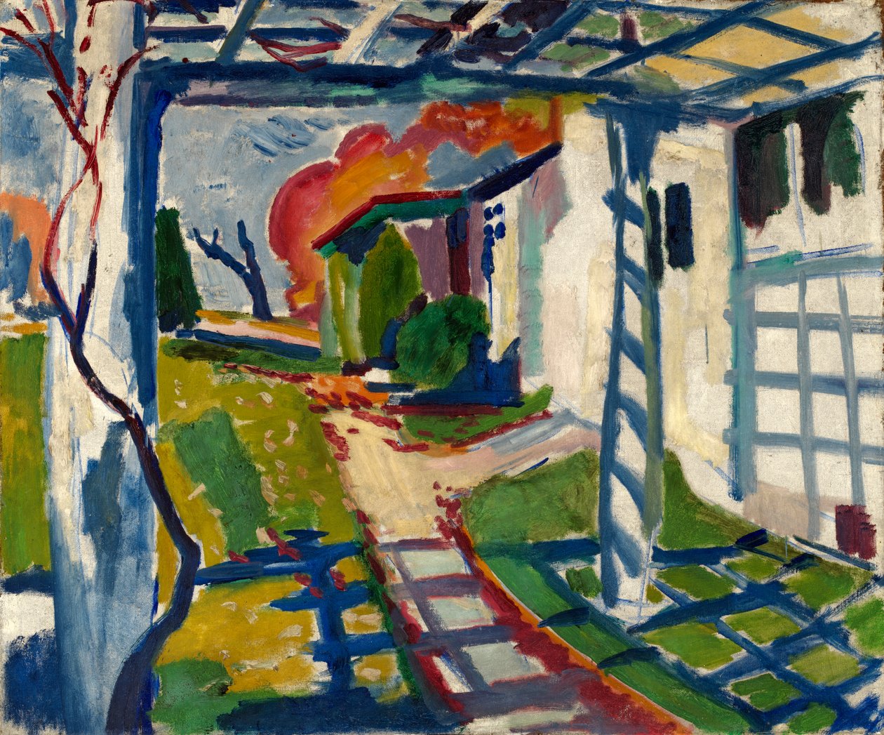 Grape Arbor, ca. 1915. af H Lyman Sayen