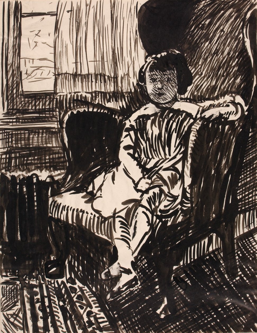 Uden titel (Pige siddende i stol) af H. Lyman Sayen