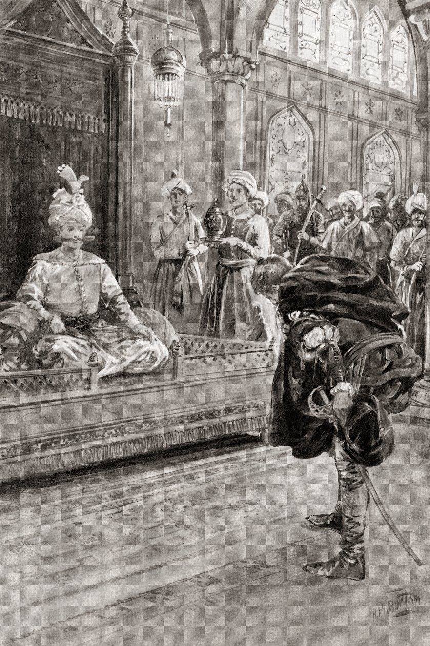 Sir Anthony Shirley besøger Shah Abbas den Stores hof, Persien i 1599, fra Hutchinson