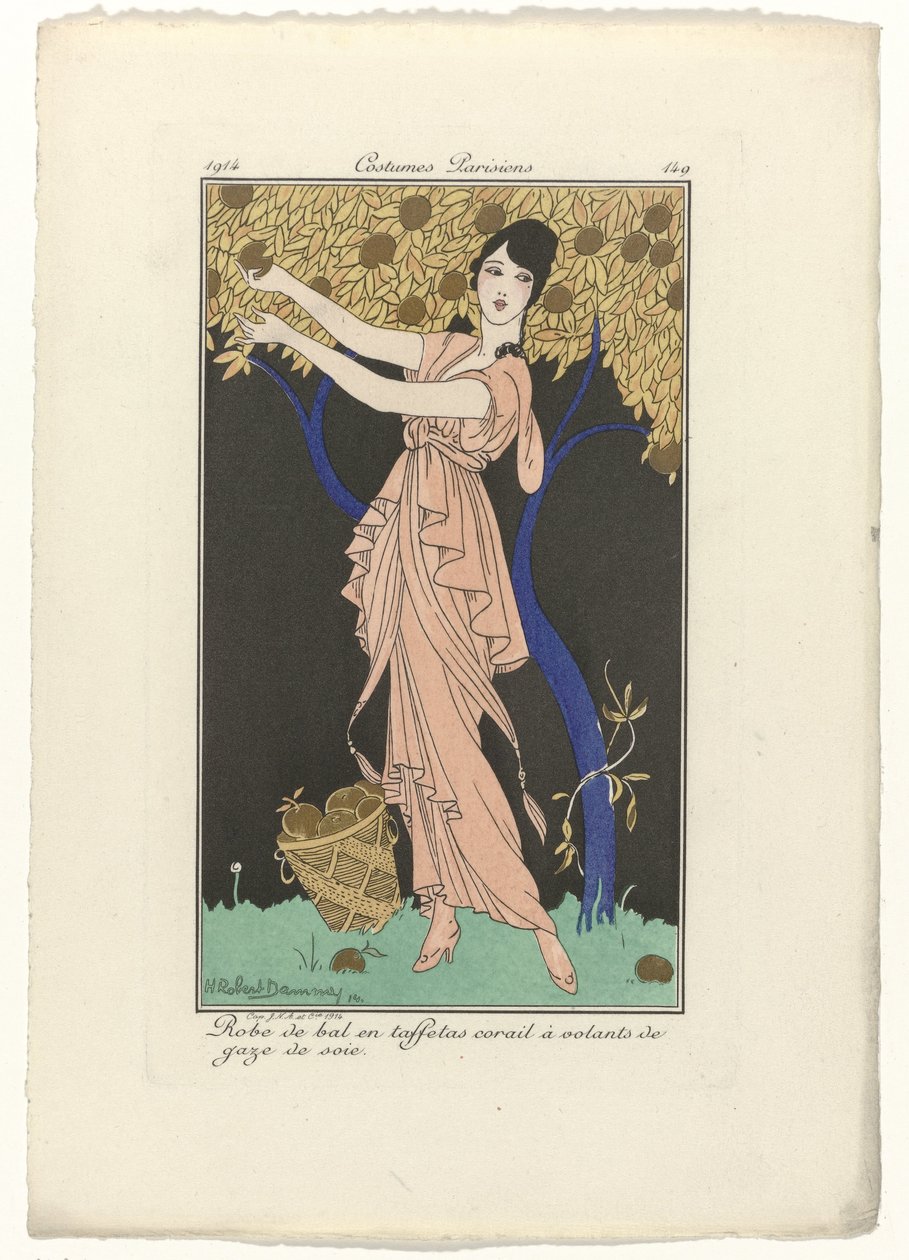 Journal des Dames et des Modes, Parisiens kostumer, 1914, nr. 149: Ball (...) af H. Robert Dammy