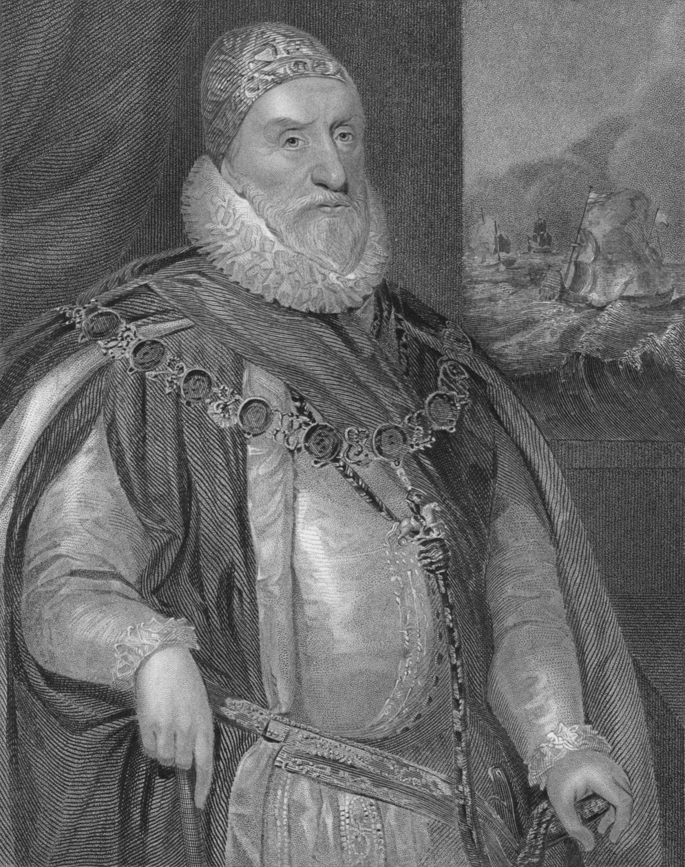 Charles Howard, første jarl af Nottingham, begyndelsen af midten af det 19. århundrede. af H. Robinson