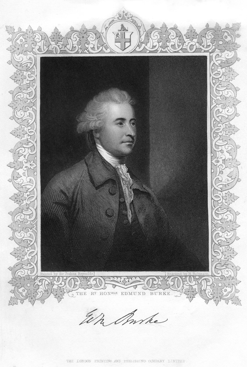 Edmund Burke, irsk statsmand, forfatter, taler, politisk teoretiker og filosof, 1800-tallet. af H. Robinson