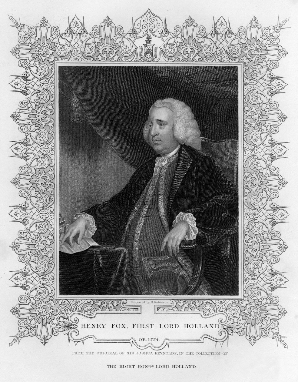 Henry Fox 1705-1774, 1. baron Holland af Foxley, engelsk statsmand, 1800-tallet. af H. Robinson
