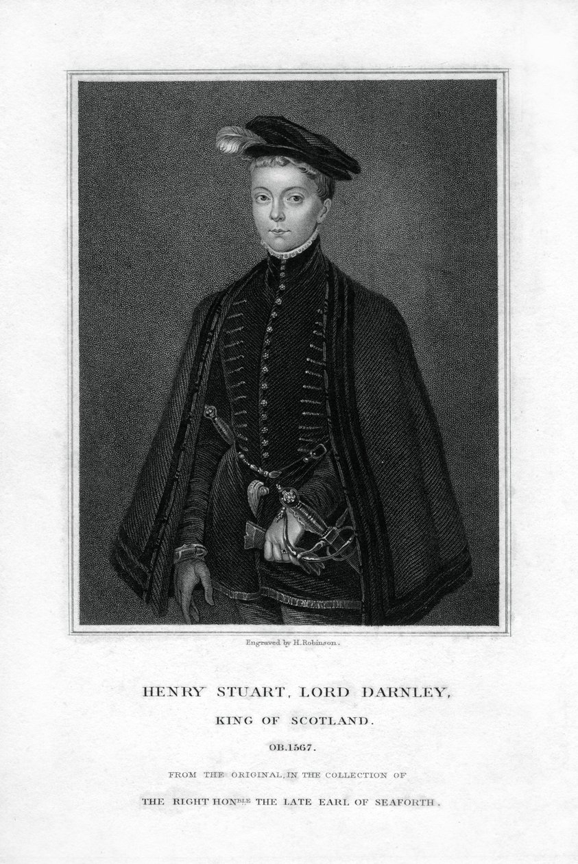 Henry Stuart, Lord Darnley, anden ægtemand til Mary, Queen of Scots, 1800-tallet. af H. Robinson