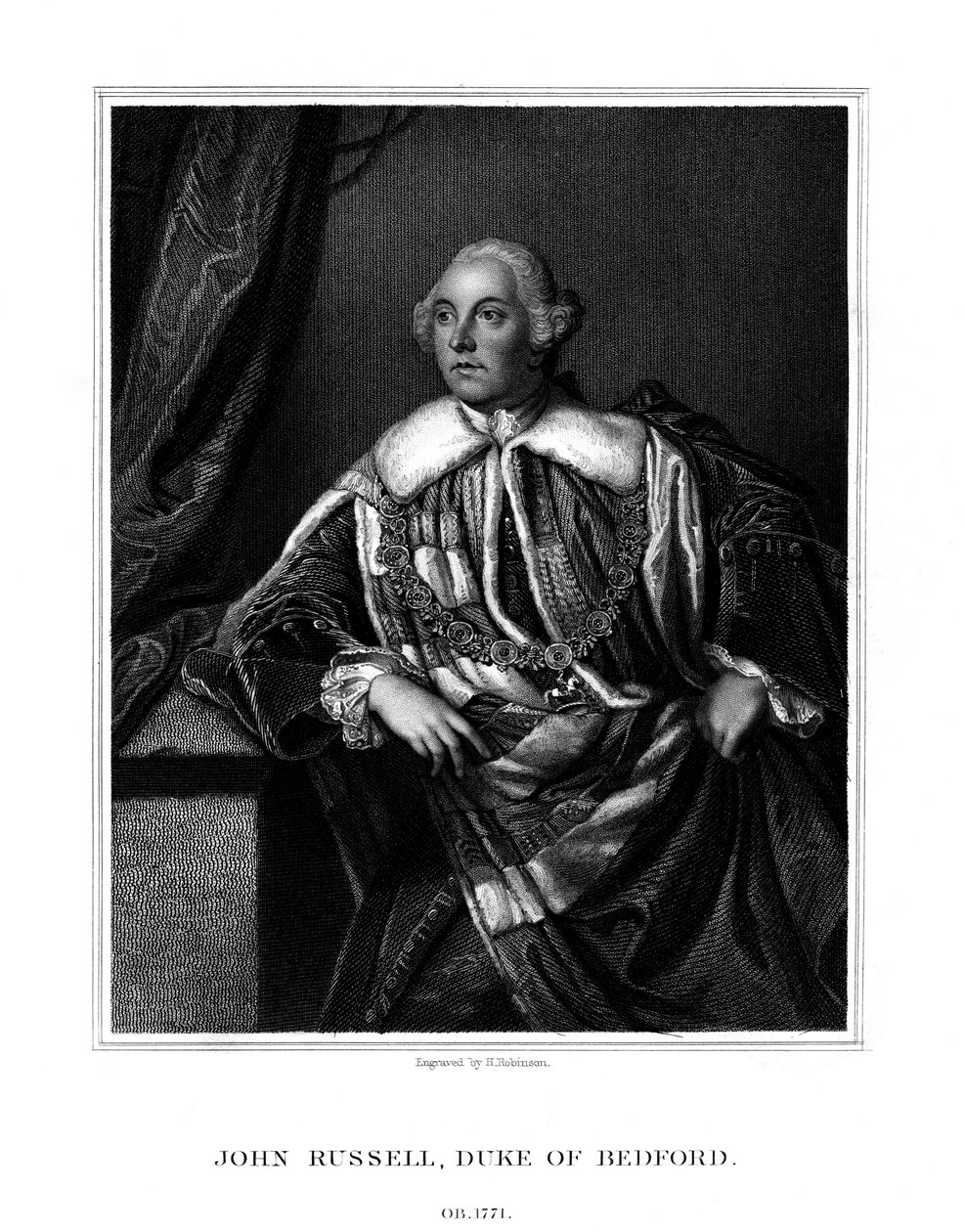 John Russell, 4. hertug af Bedford, britisk statsmand, 1832. af H. Robinson