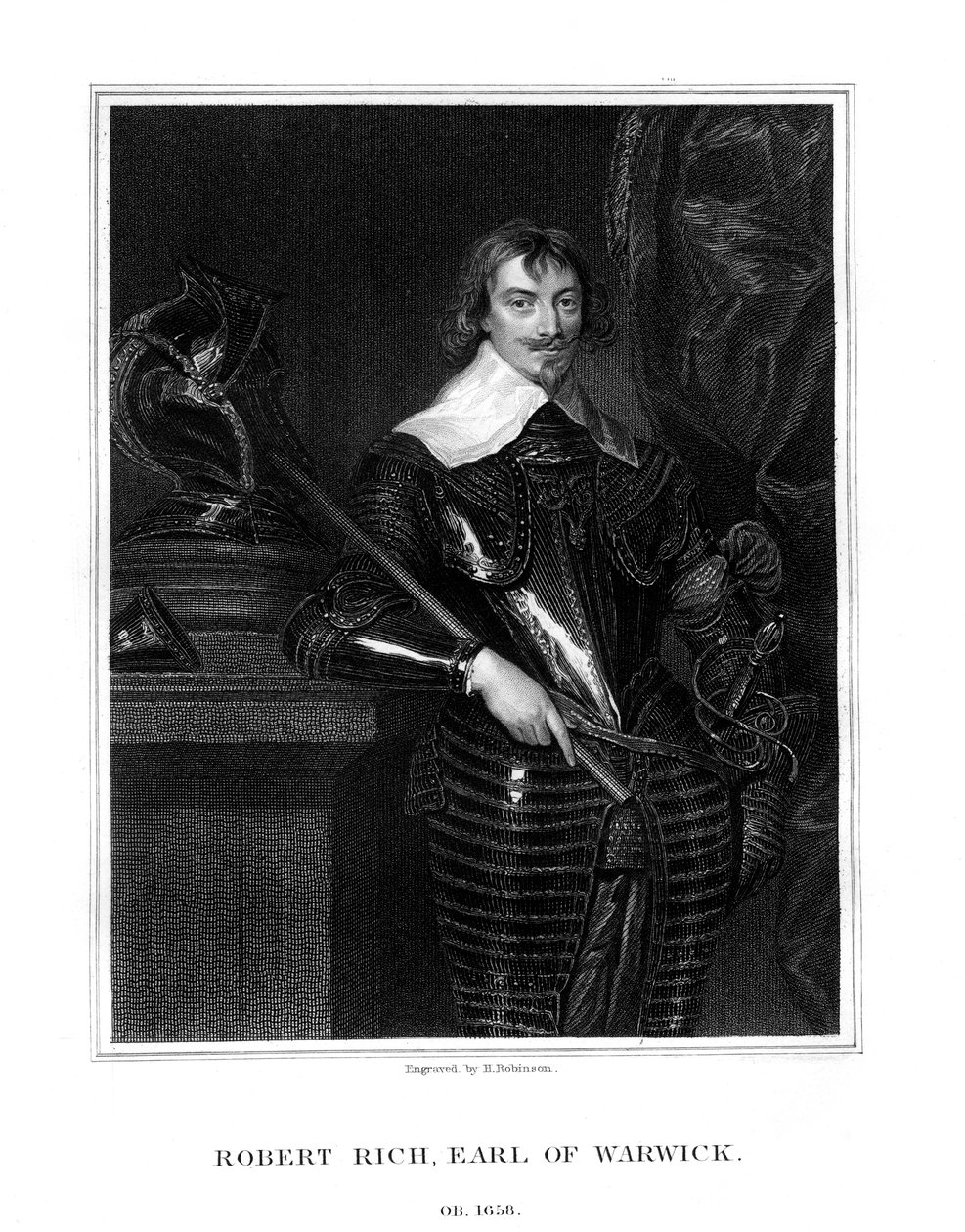 Robert Rich, 2. jarl af Warwick, engelsk kolonialadministrator, 1827 af H. Robinson