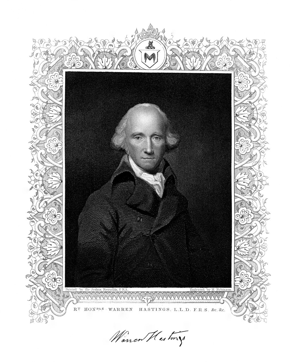 Warren Hastings, engelsk administrator i Indien, 1800-tallet. af H. Robinson