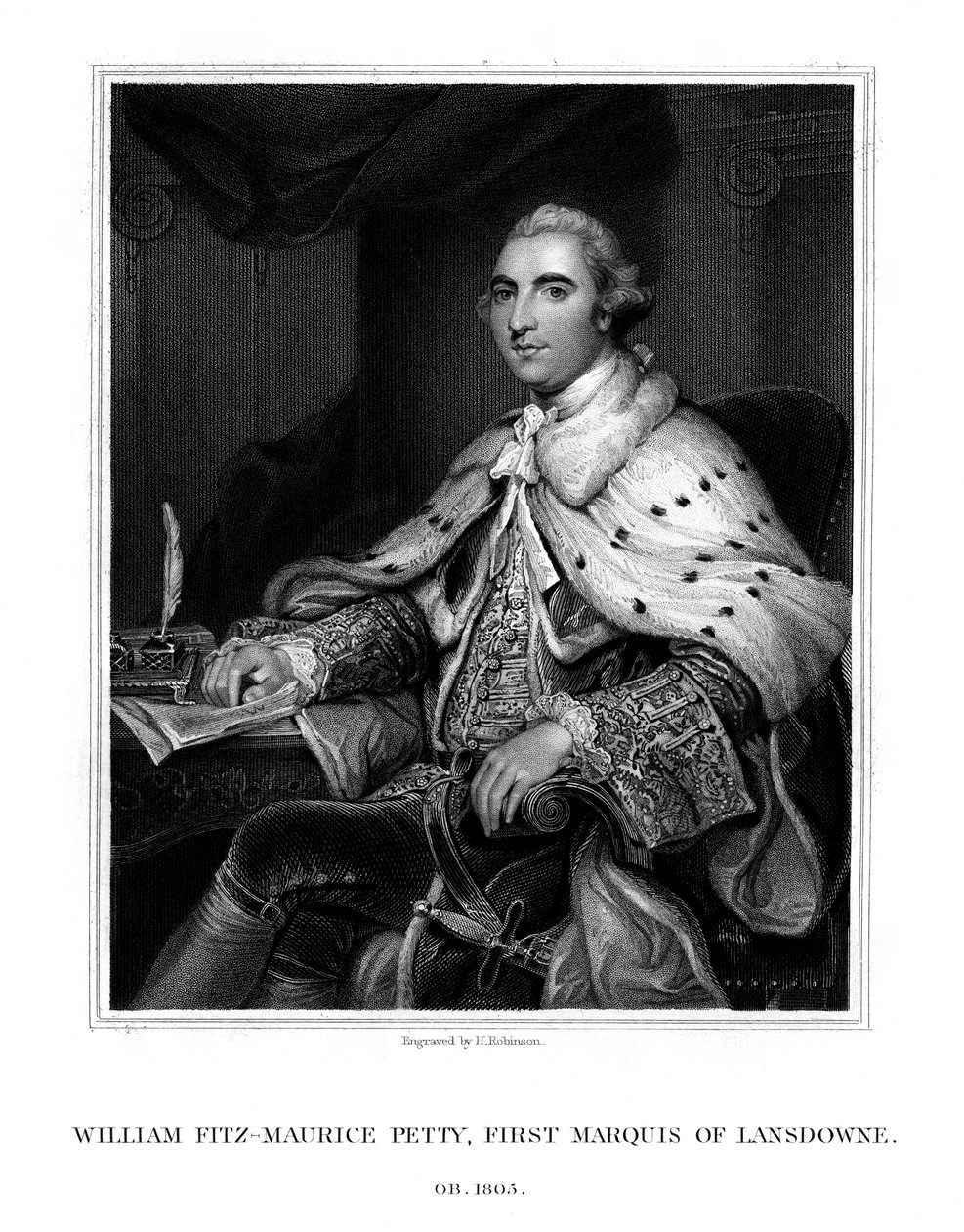 William Petty, 1st Marquess of Lansdowne, British Whig-statsmand, 1832. af H. Robinson
