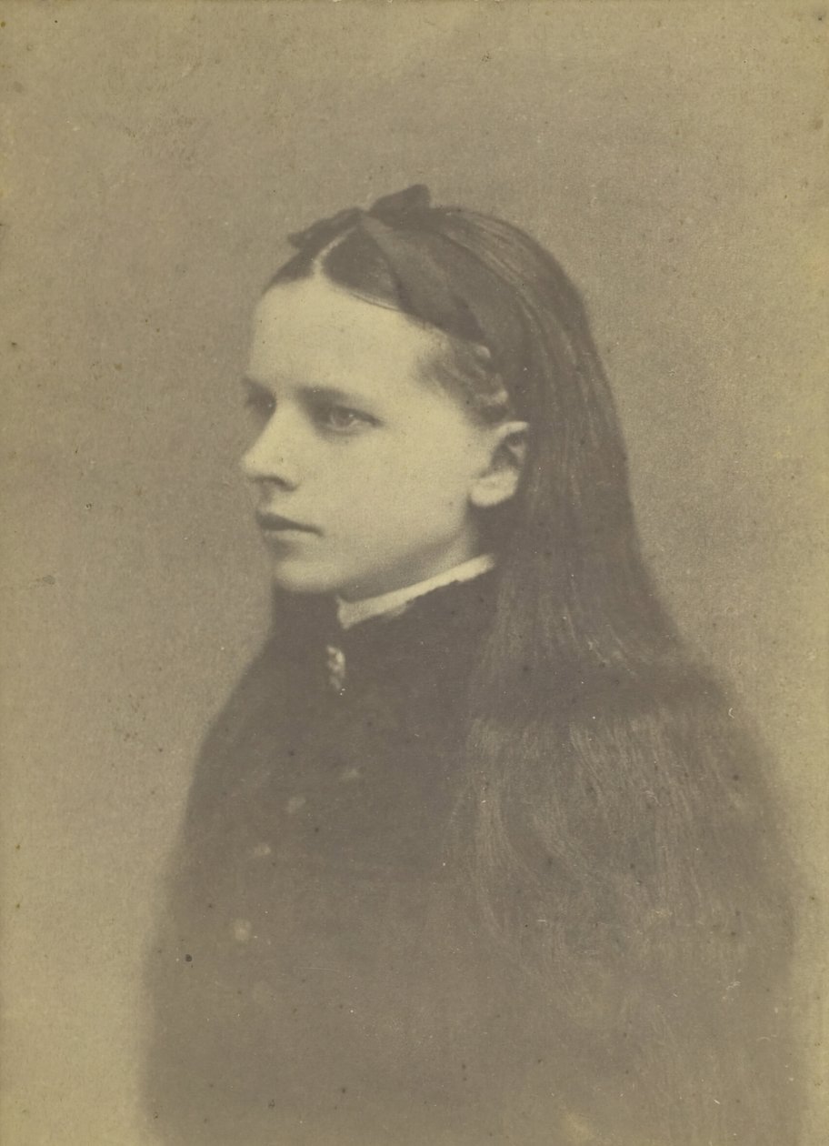 Unavngivet pige med langt hår, midten af slutningen af det 19. århundrede. af H. S. Heath