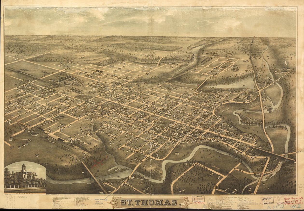 Perspektivkort ikke tegnet i målestok. Orienteret med nord mod nederst til venstre. Fugleperspektiv. LC Panoramic maps (2. udgave), 1074 Også tilgængelig via Library of Congress-webstedet som et rasterbillede. Inkluderer illus. og indeksere til interessepu af H.; Stoner Brosius