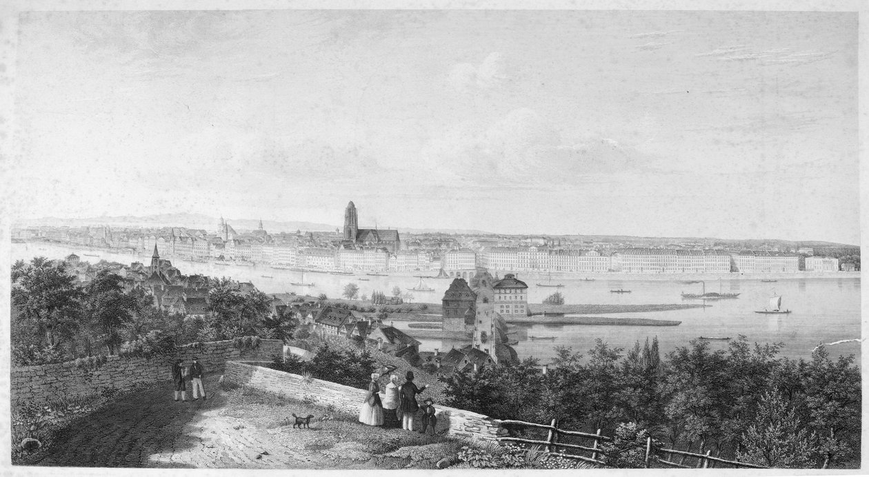 Panorama over Frankfurt, ca. 1865 af H. Worms