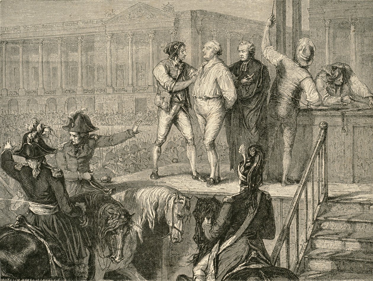 Henrettelsen af Ludvig XVI den 21. januar 1793 af H. de la Charlerie