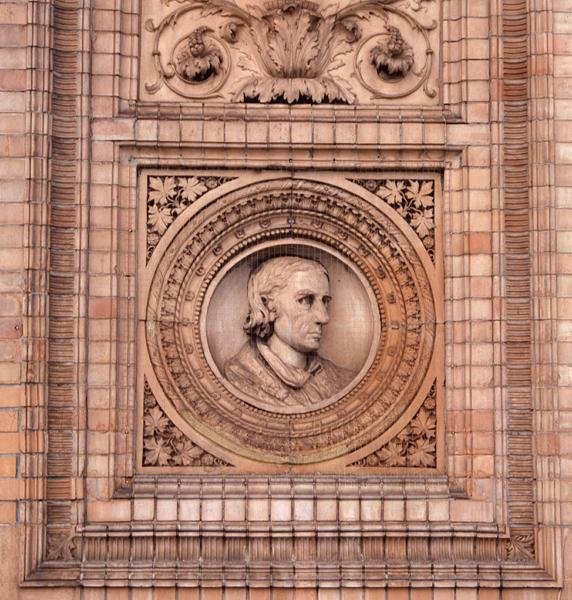 Detalje af facaden på Hamburger Kunsthalle (foto) af H. v. d. Schirrmacher G. T. and Erbe A. Hude