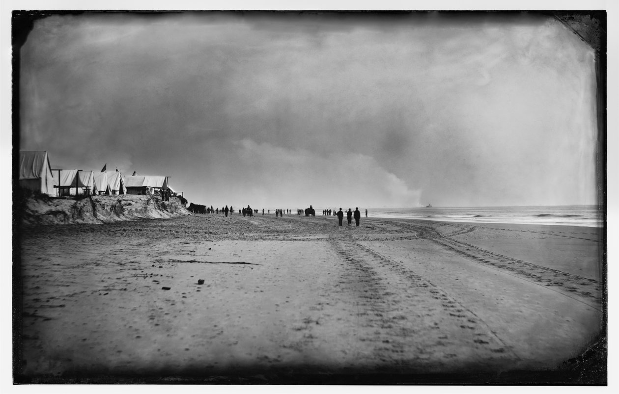 New Ironsides versus Fort Wagner, september 1863 (bw foto) af Haas and Peale