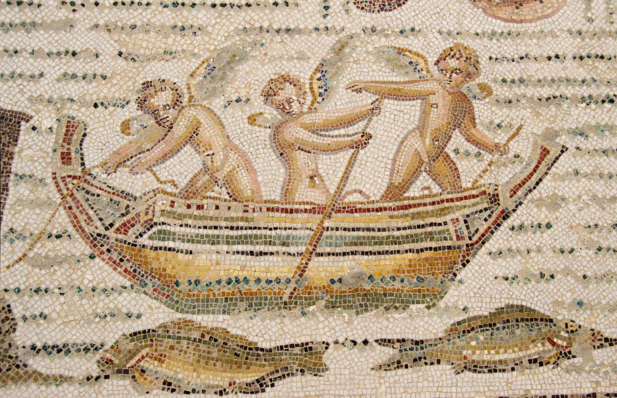 Romersk mosaik på Lamta Arkæologiske Museum af Habib M’henni
