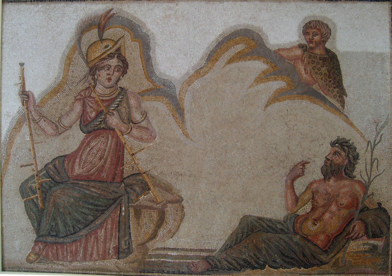 Mosaik udstillet på Neapolis-museet i Babeul-Tunesien af Habib M’henni