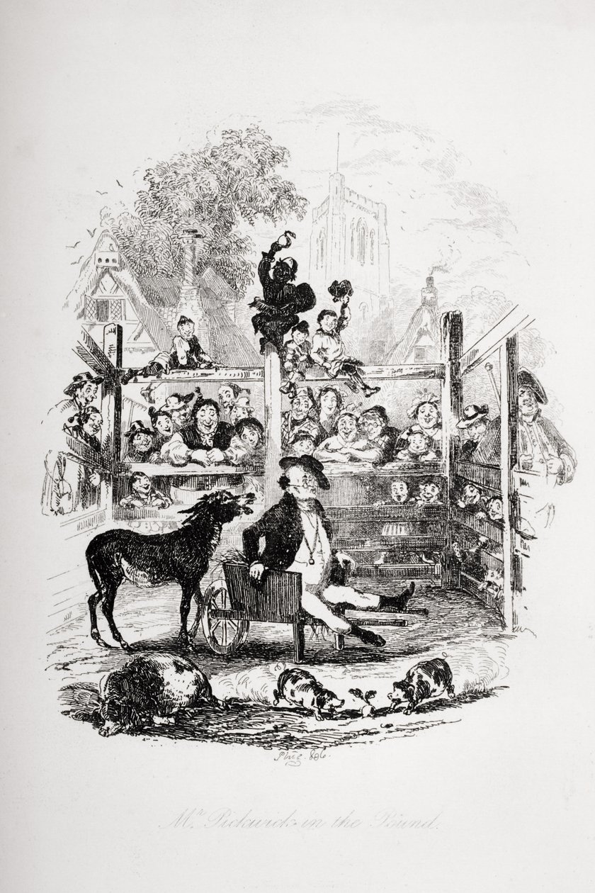 Mr. Pickwick i pundet, illustration fra `The Pickwick Papers