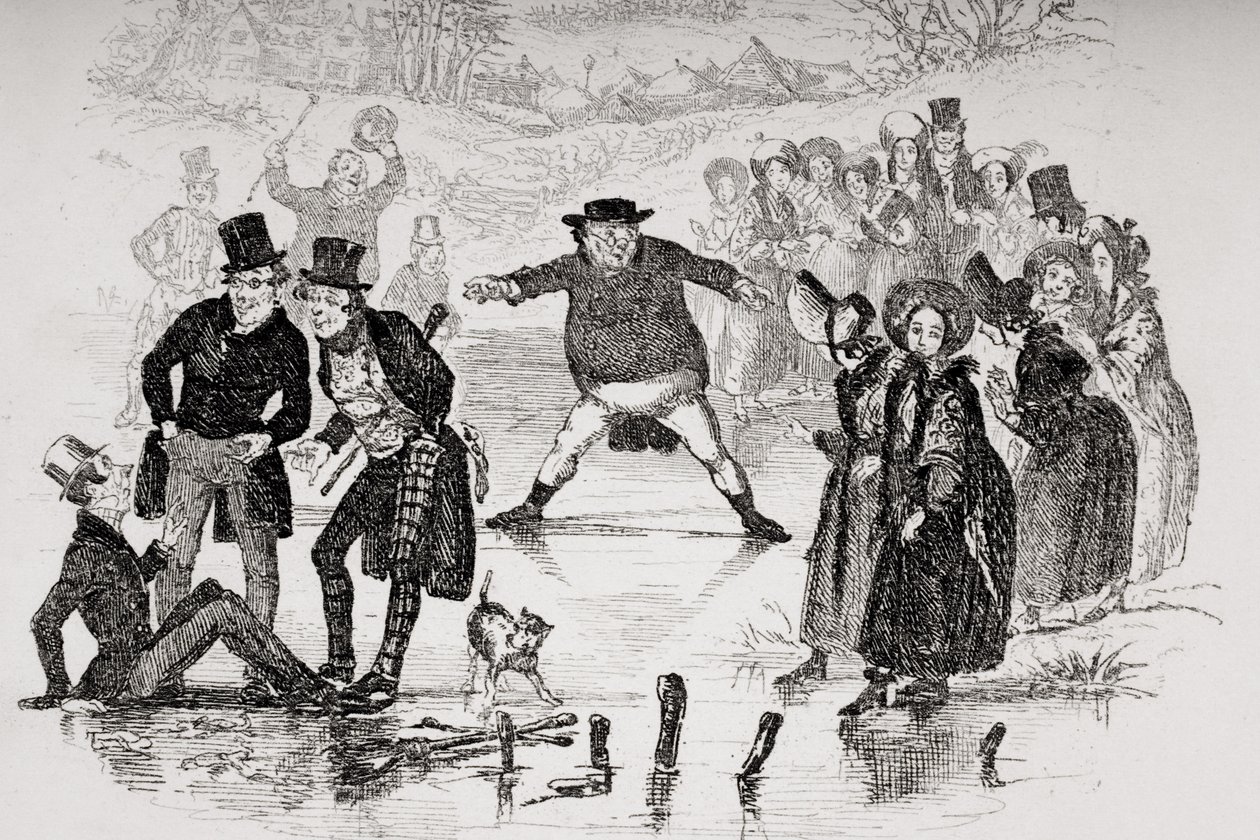 Mr. Pickwick dias, illustration fra `The Pickwick Papers