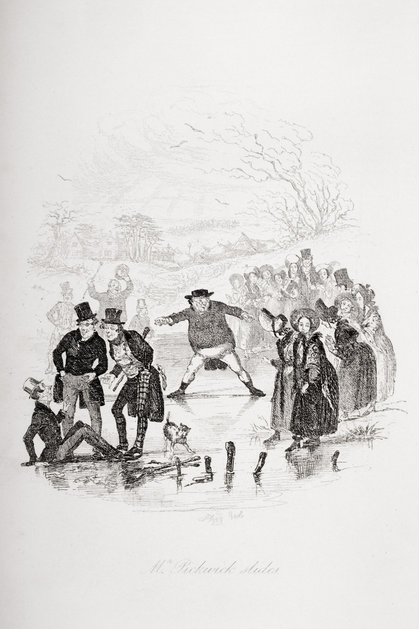 Mr. Pickwick dias, illustration fra `The Pickwick Papers