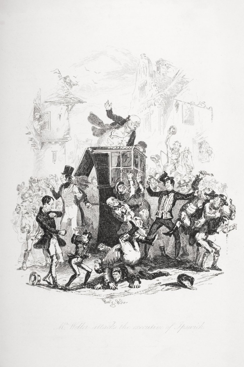 Weller angriber lederen af Ipswich, illustration fra 
