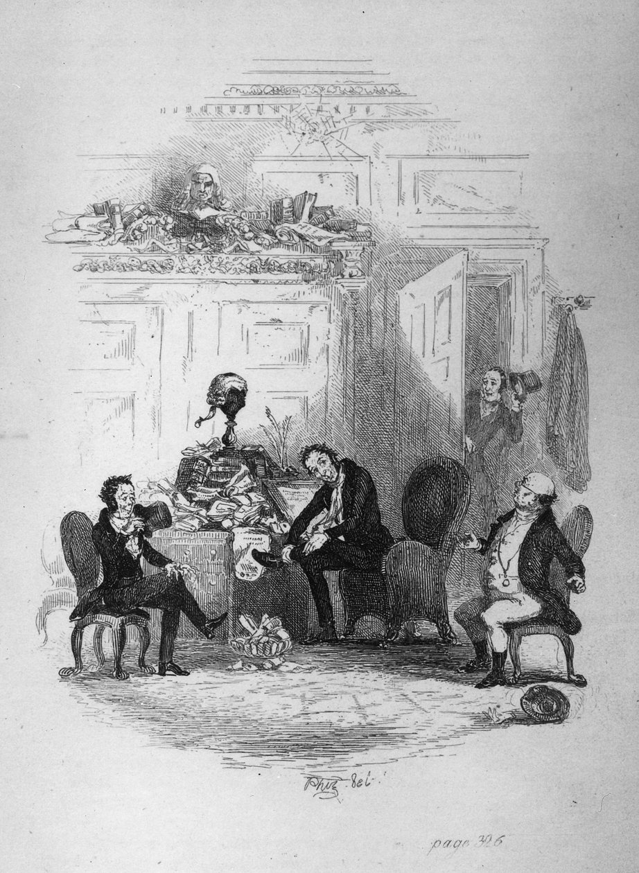 Det første interview med Mr. Serjeant Snubbin, illustration fra 