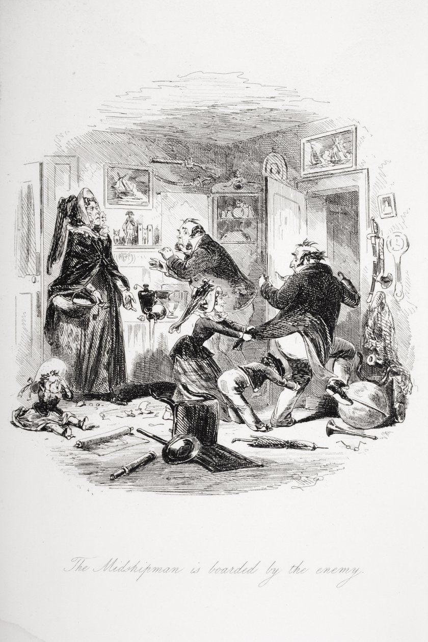 Midshipman er gået om bord af fjenden, illustration fra 