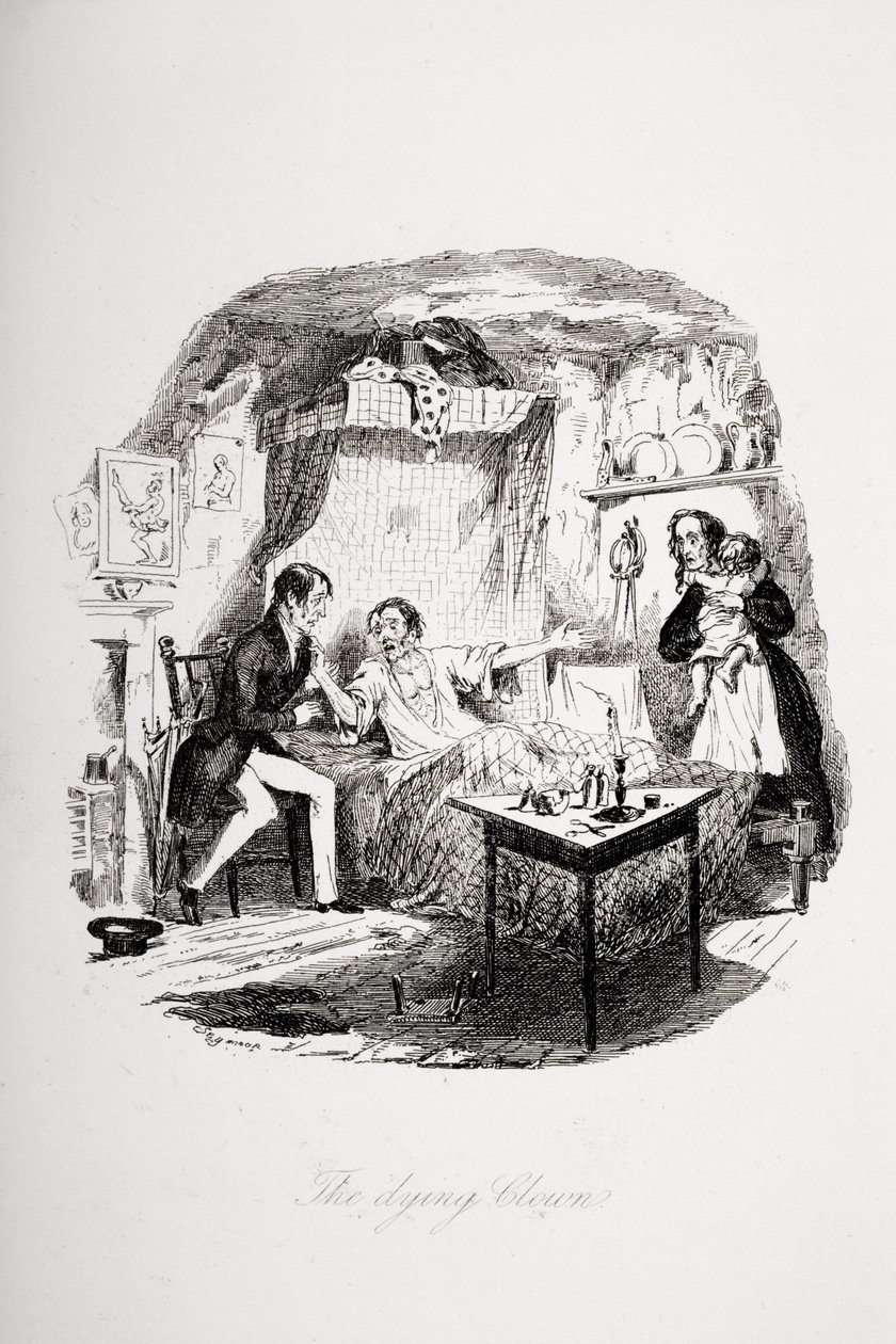 Den døende klovn, illustration fra 