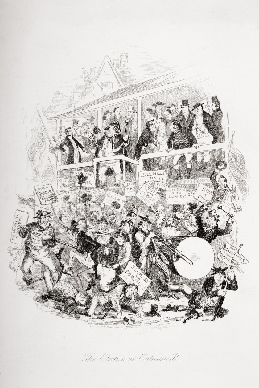 Valget i Eatanswill, illustration fra 