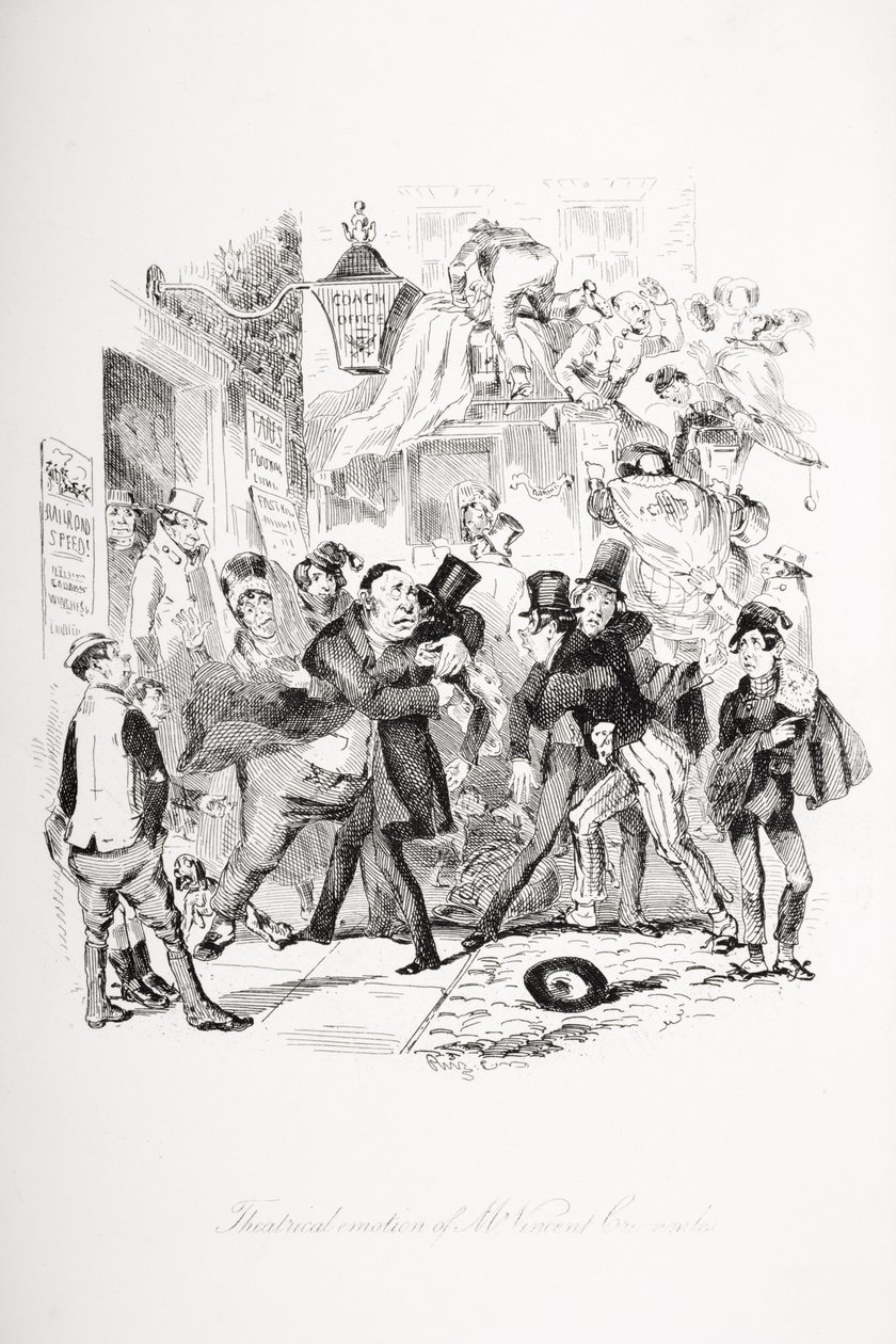 teatralske følelser af hr. Vincent Crummles, illustration fra `Nicholas Nickleby