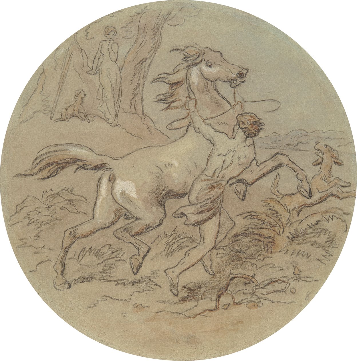 Et af atten designs til en serie af plader, der illustrerer Venus og Adonis af Hablot Knight Browne