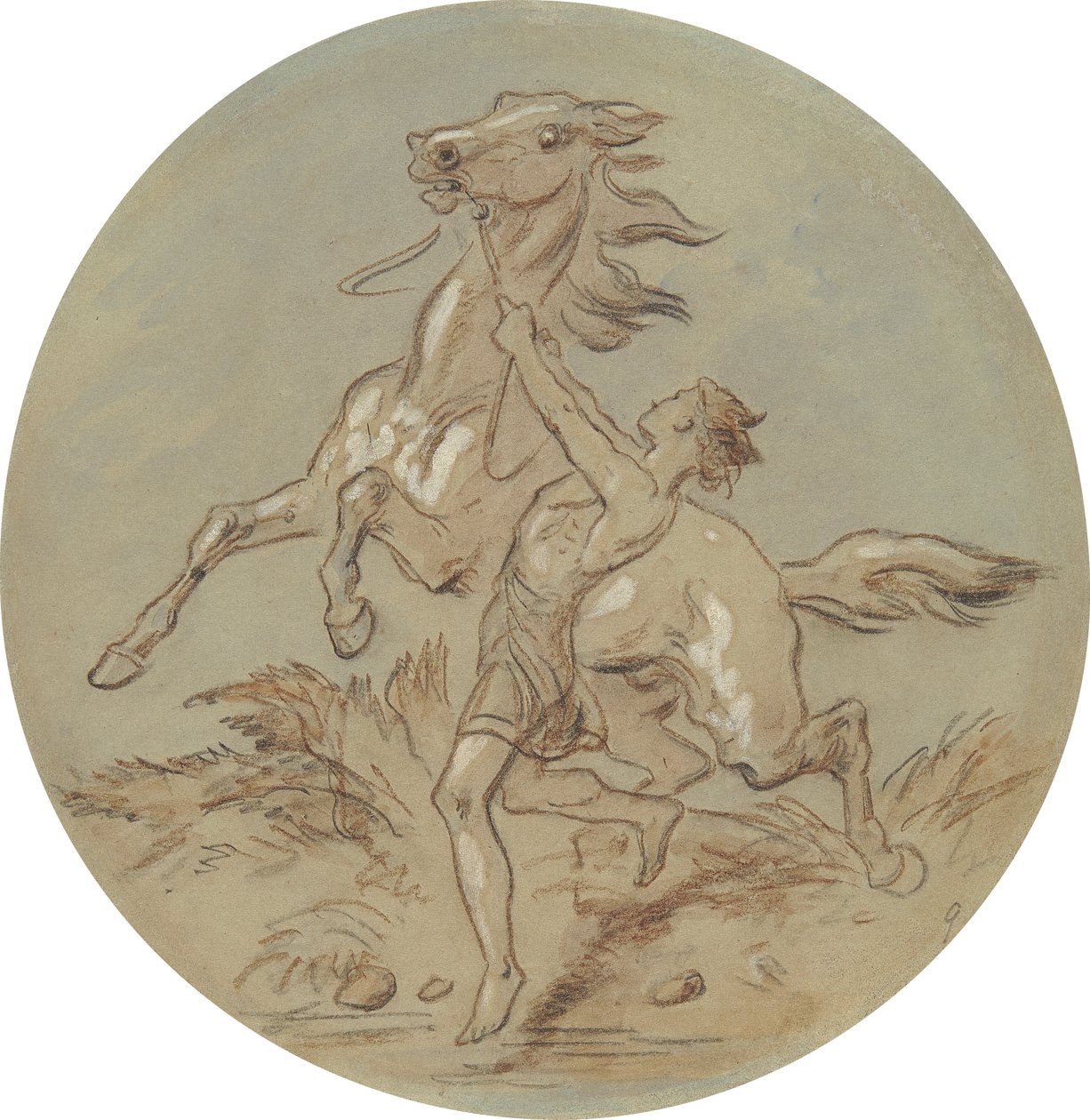 Et af atten designs til en serie af plader, der illustrerer Venus og Adonis af Hablot Knight Browne