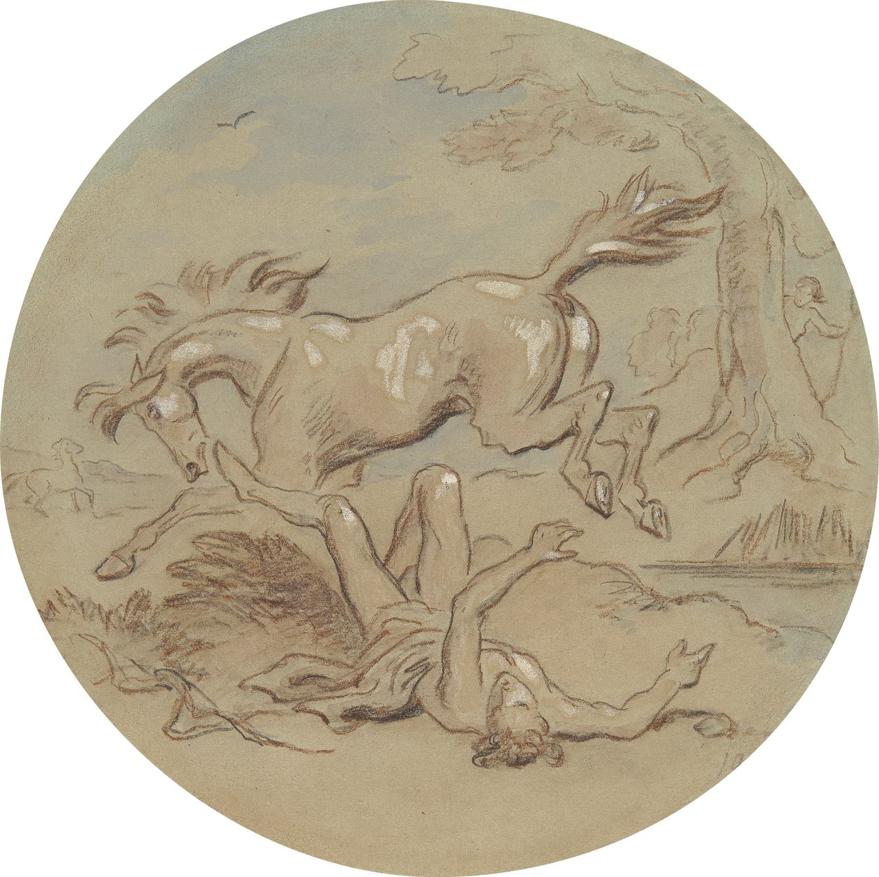 Et af atten designs til en serie af plader, der illustrerer Venus og Adonis af Hablot Knight Browne