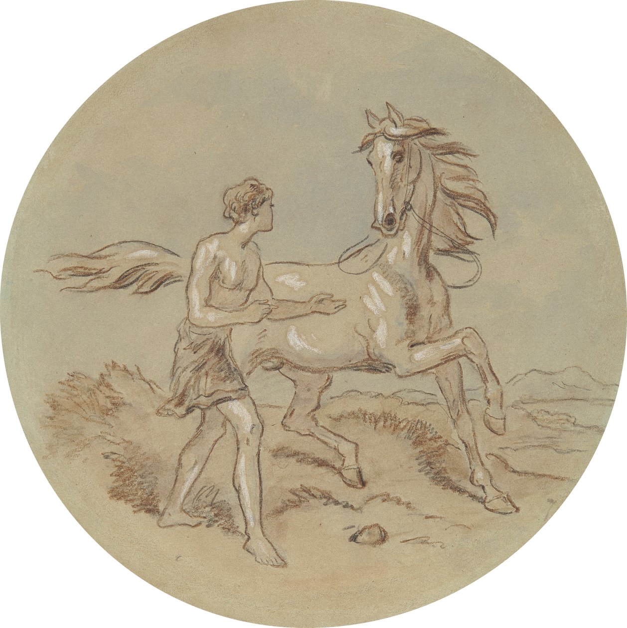 Et af atten designs til en serie af plader, der illustrerer Venus og Adonis af Hablot Knight Browne