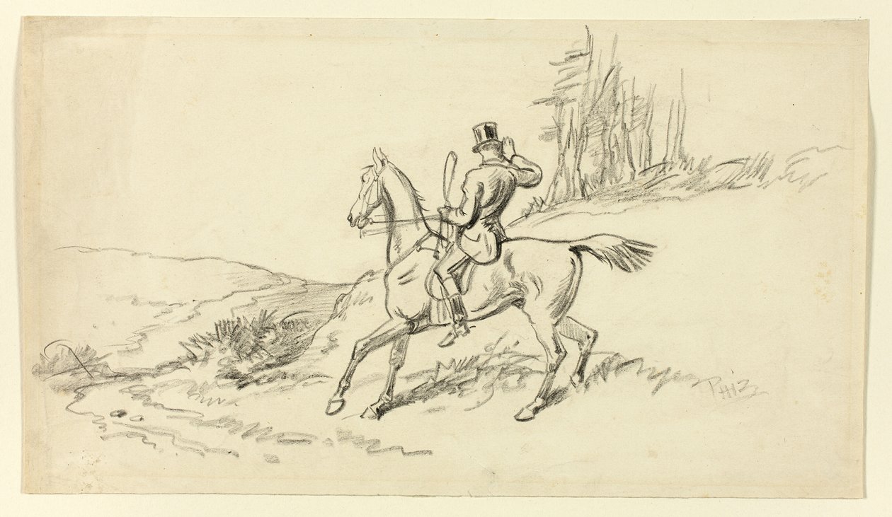 Rytter Reining i Hest af Hablot Knight Browne