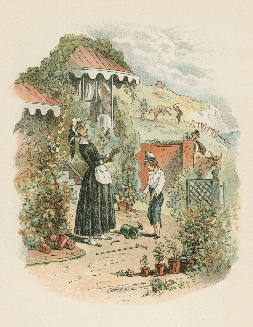 Scene fra David Copperfield af Charles Dickens, 1849-1850 af Hablot Knight Browne