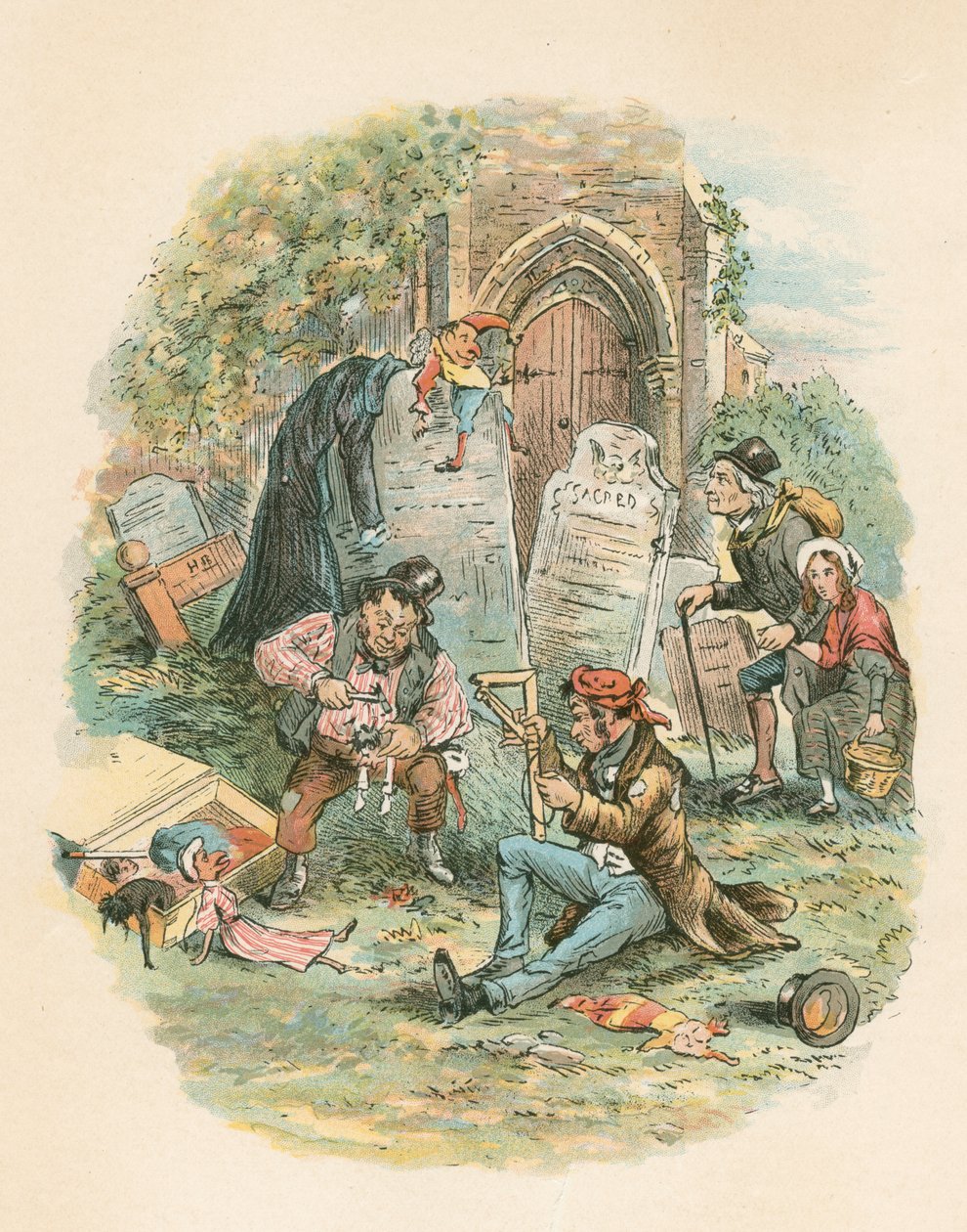 Scene fra The Old Curiosity Shop af Charles Dickens, 1841 af Hablot Knight Browne