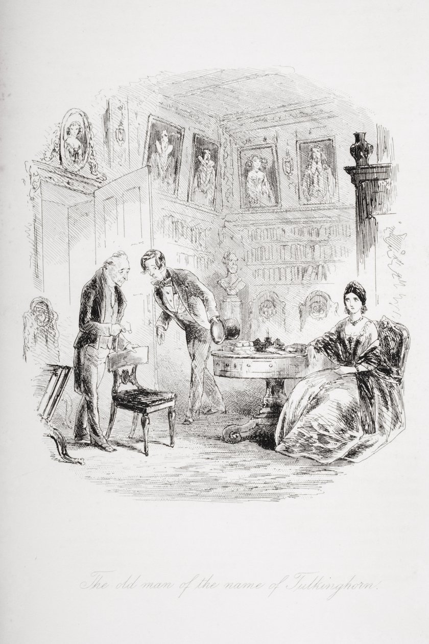 Den gamle mand med navnet Tulkinghorn, illustration fra 