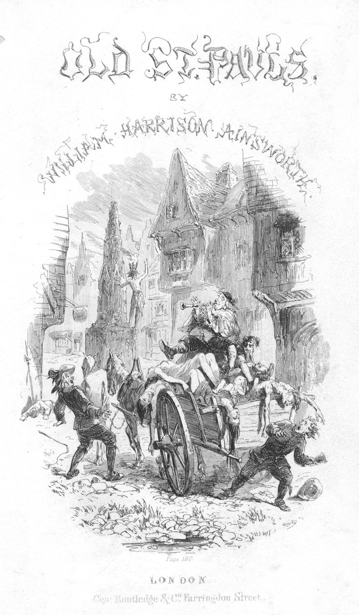 Titelside af Old Saint Pauls af William Harrison Ainsworth, 1855 af Hablot Knight Browne